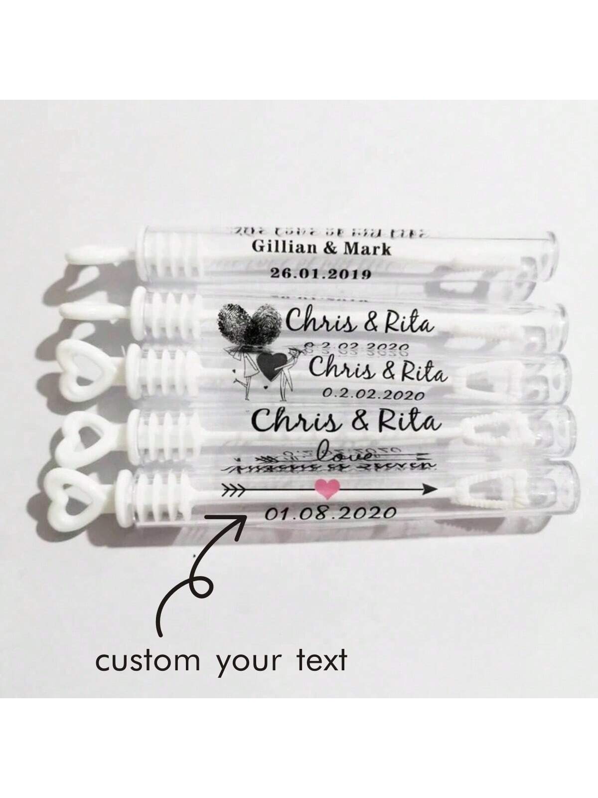 Personalised Candle Label - 100 Wedding Bubble Tags Bubble Stick
