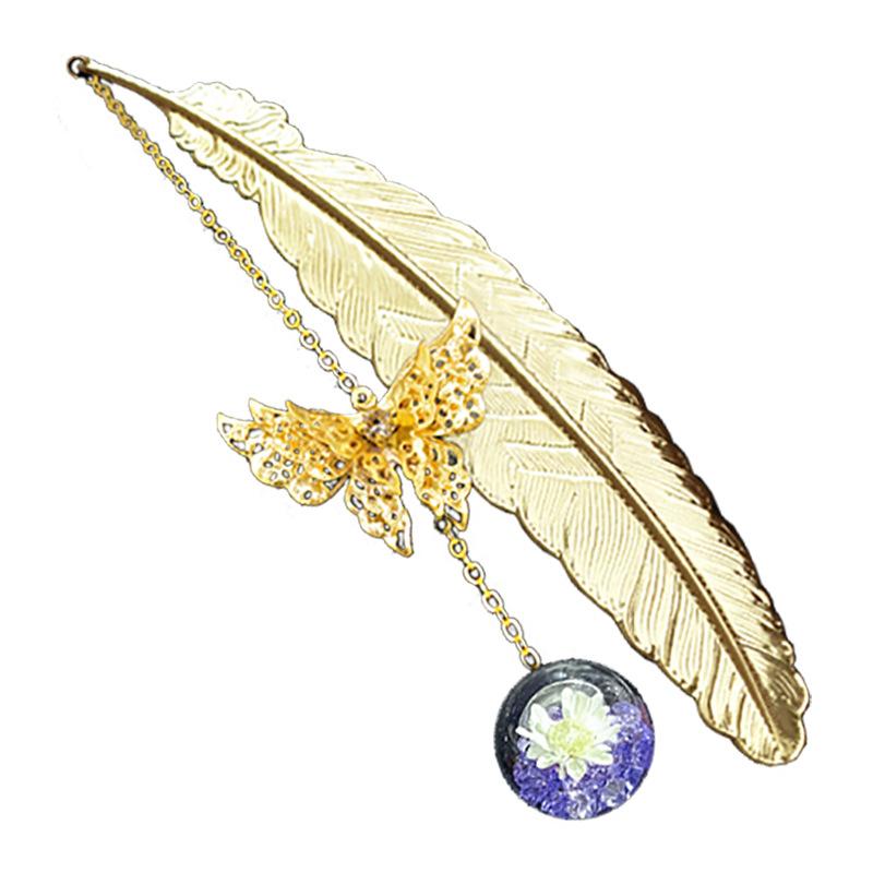 1PC Metal Bookmark Creative Im - Dried Flower Bookmark avaliação e preço