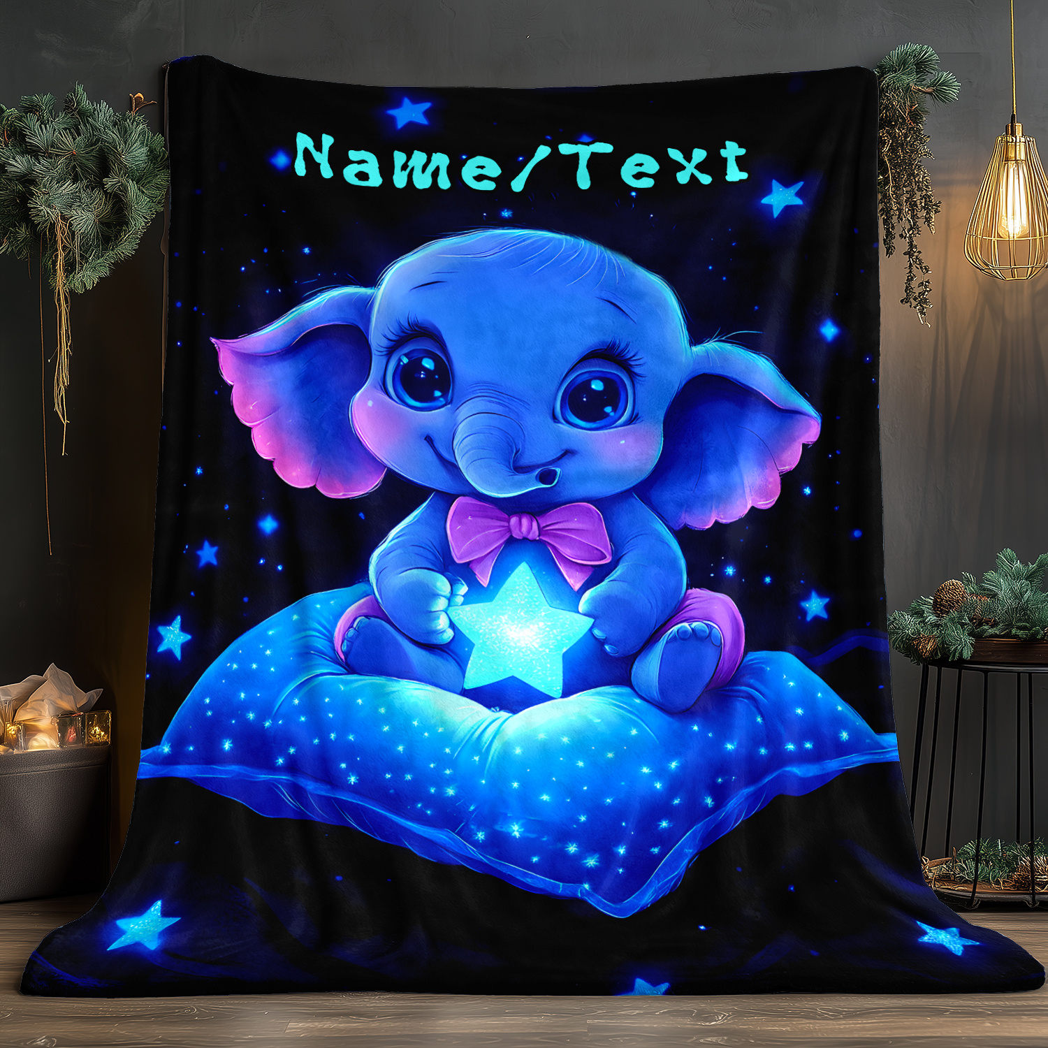 Personalized Cute Blue Elephan - Custom Night Sky avaliação e preço