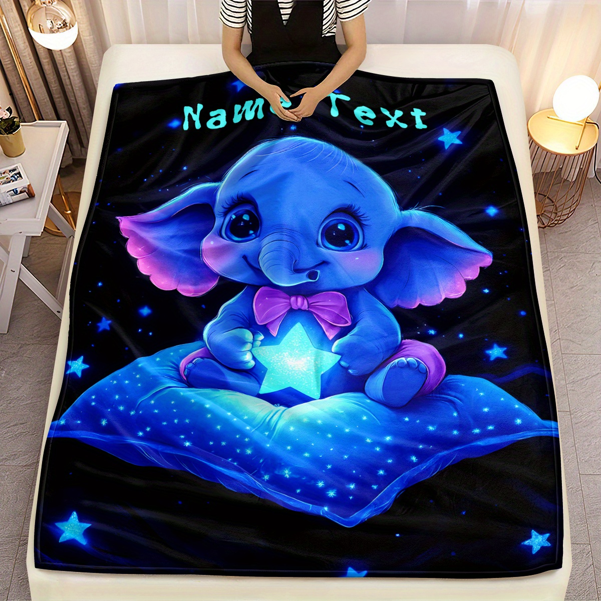 Personalized Cute Blue Elephan - Custom Night Sky avaliação e preço