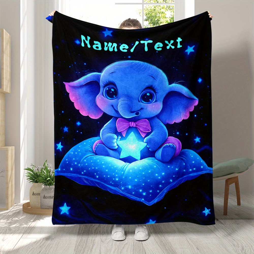 Personalized Cute Blue Elephan - Custom Night Sky avaliação e preço