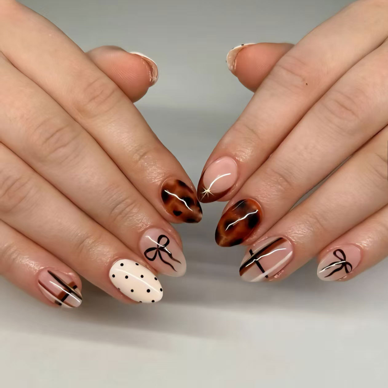 24pcs Flower False Nails Brown - Pressed Flower Art avaliação e preço