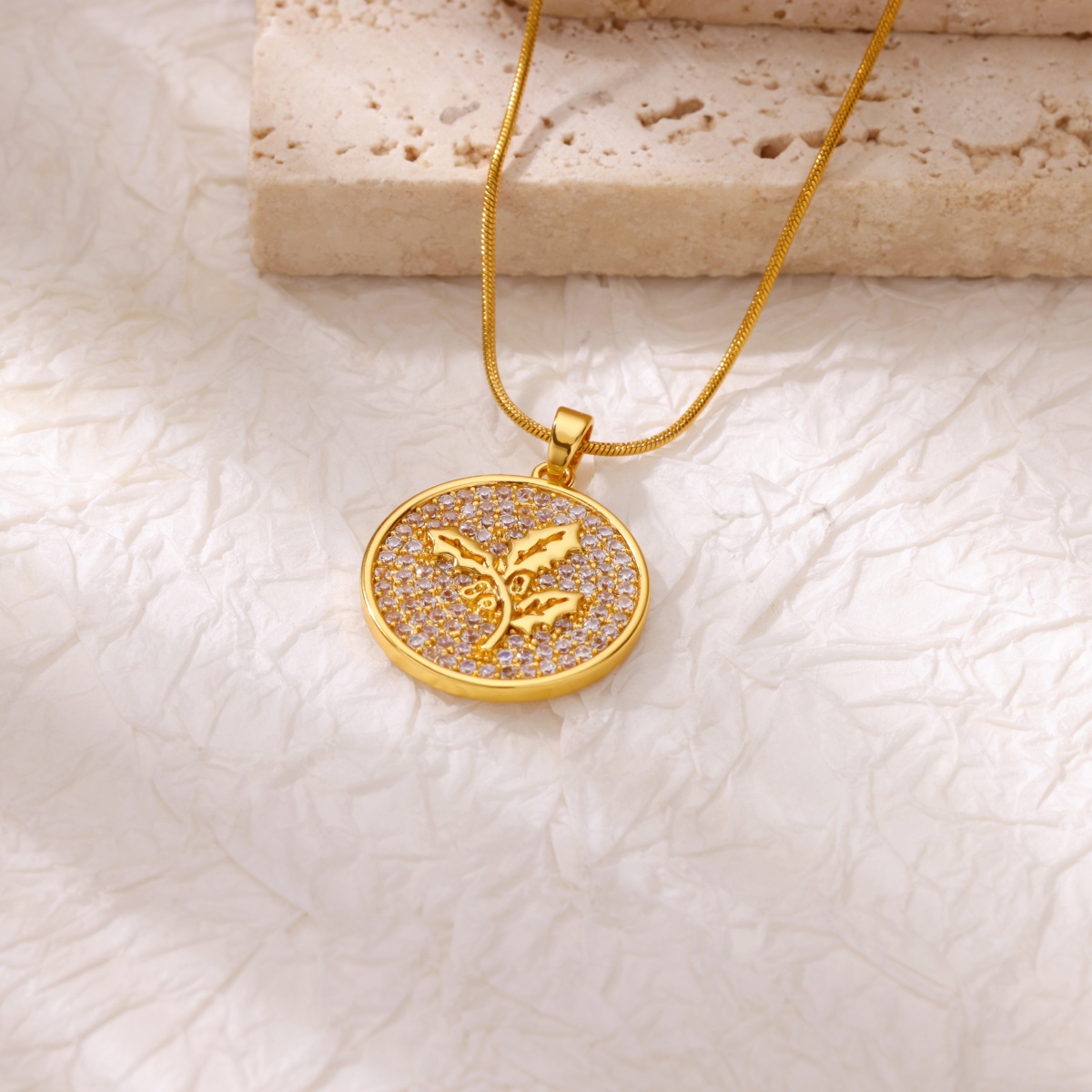 Zircon Flower Necklaces For Wo - Birth Flower Necklace avaliação e preço