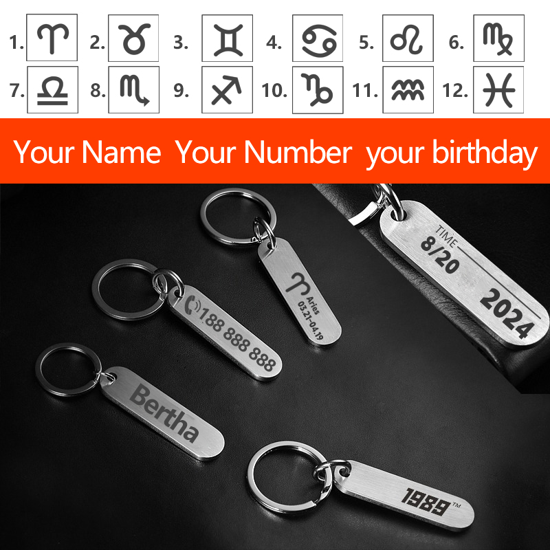 Customized Key Chains with Las - Initial Ring Custom avaliação e preço