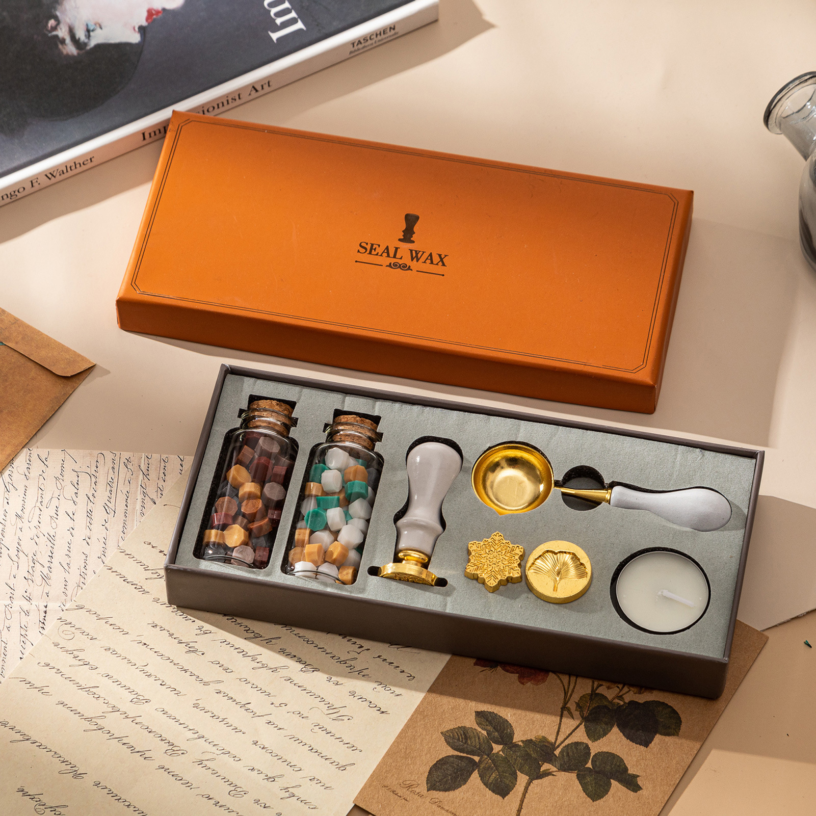 【HOT】Wax Seal Stamp Kit with 3 - Wax Seal Letter Kit avaliação e preço