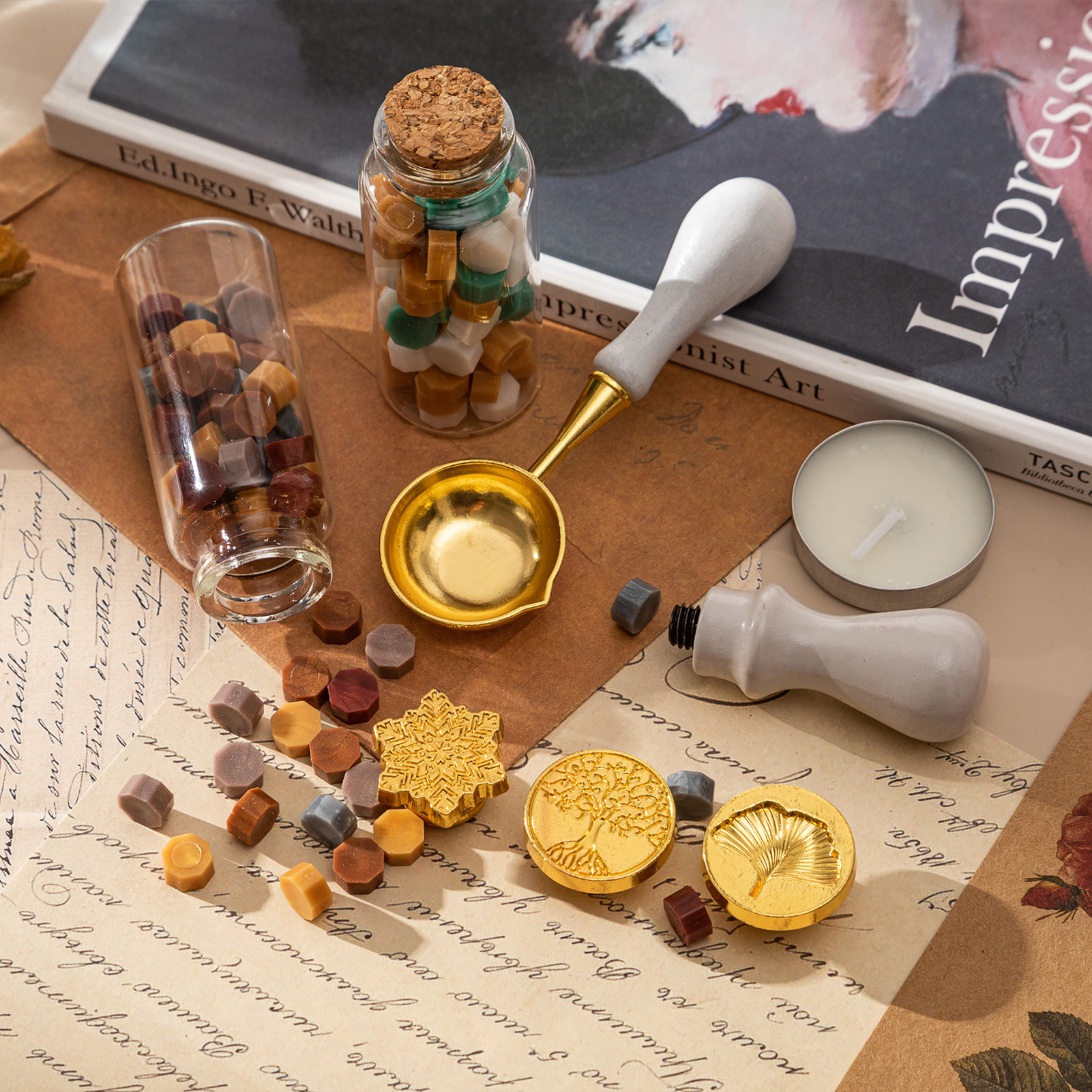 【HOT】Wax Seal Stamp Kit with 3 - Wax Seal Letter Kit avaliação e preço