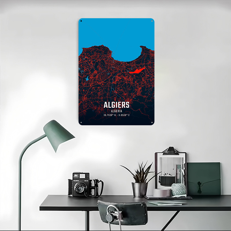 Algiers City Map Metal Poster  - Custom Map Poster avaliação e preço