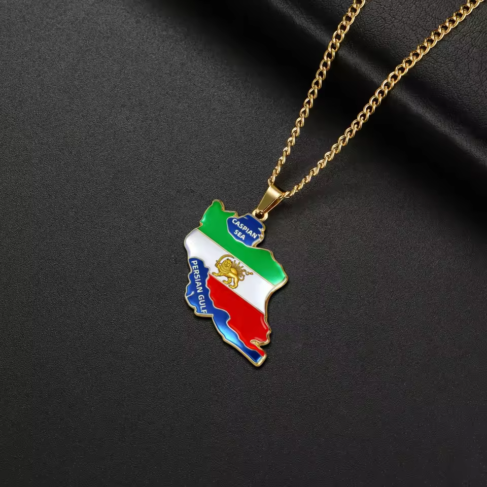 Lucktune Iran Map Pendant Neck - Custom Star Map avaliação e preço