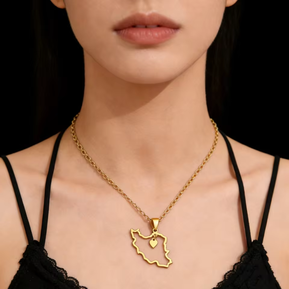 Lucktune Iran Map Pendant Neck - Custom Star Map avaliação e preço