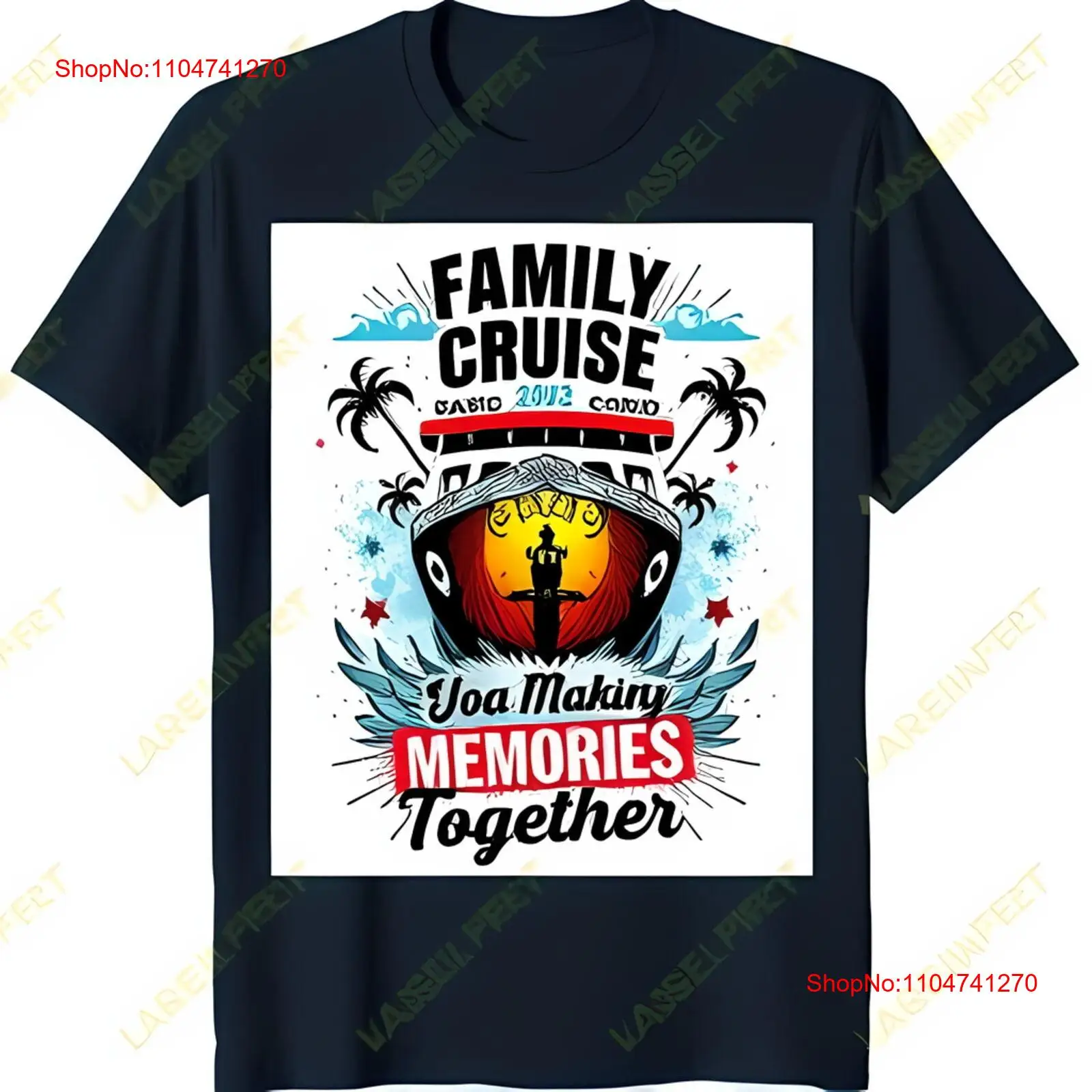 Dark Blue Family Cruise T Shir - Family Tree Print avaliação e preço