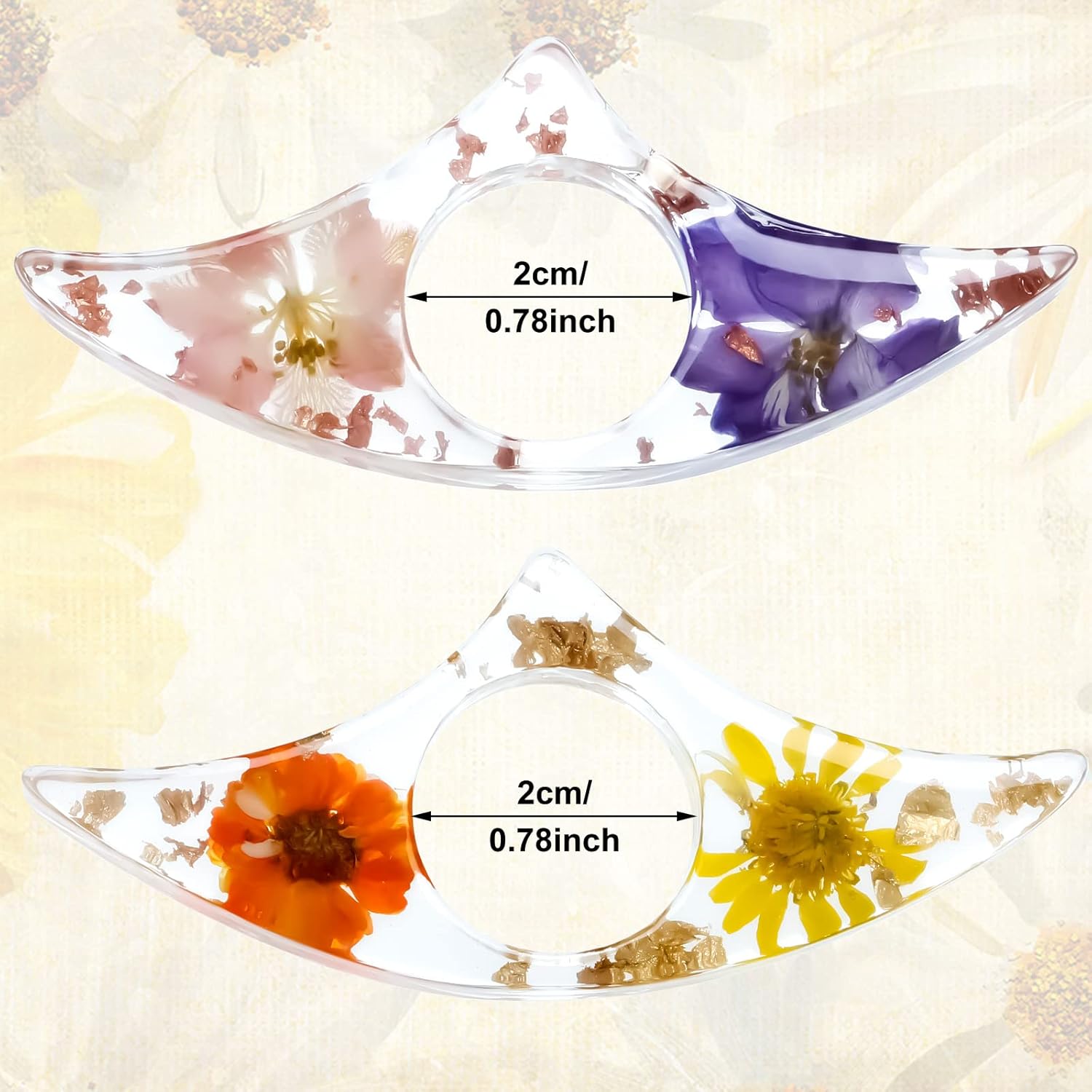 2 Pcs Dried Flower Resin Book  - Dried Flower Bookmark avaliação e preço
