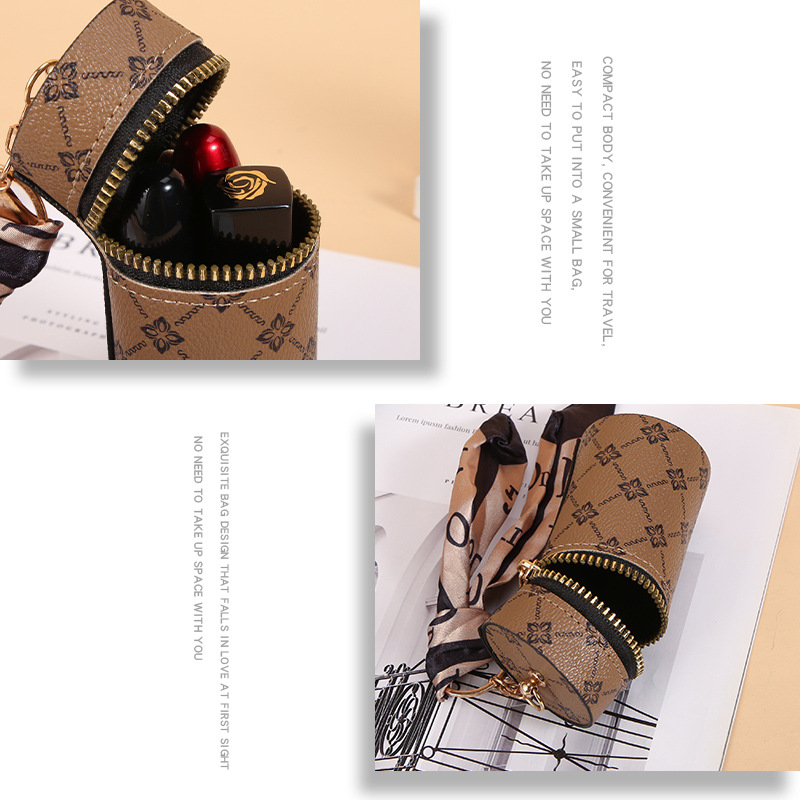 Scarf Pattern Lipstick Keychai - Monogram Keychain Leather avaliação e preço