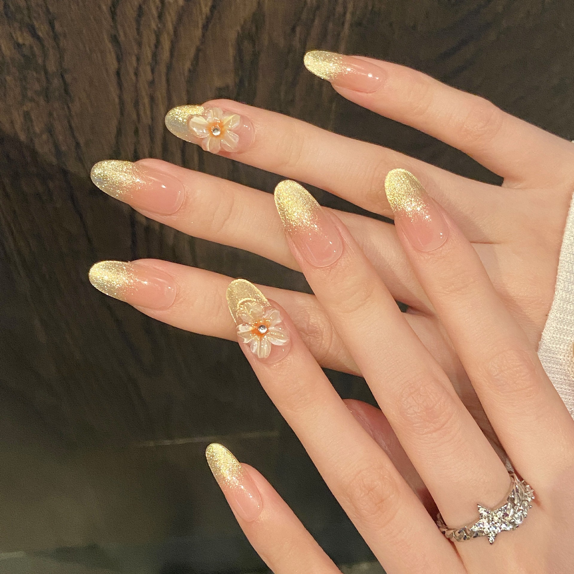 10pcs Handmade Press on Nails  - Pressed Flower Art avaliação e preço
