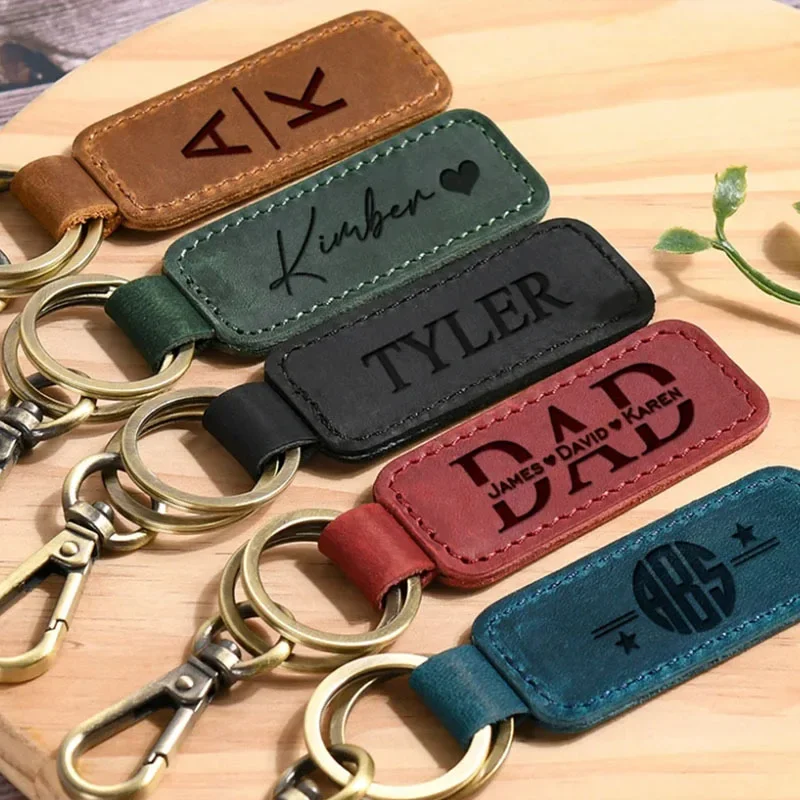 Laser Custom Logo Leather Keyc - Initial Ring Custom avaliação e preço