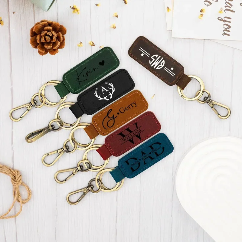 Laser Custom Logo Leather Keyc - Initial Ring Custom avaliação e preço