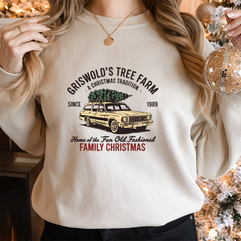 Family Christmas Tree Farm Gra - Family Tree Print avaliação e preço