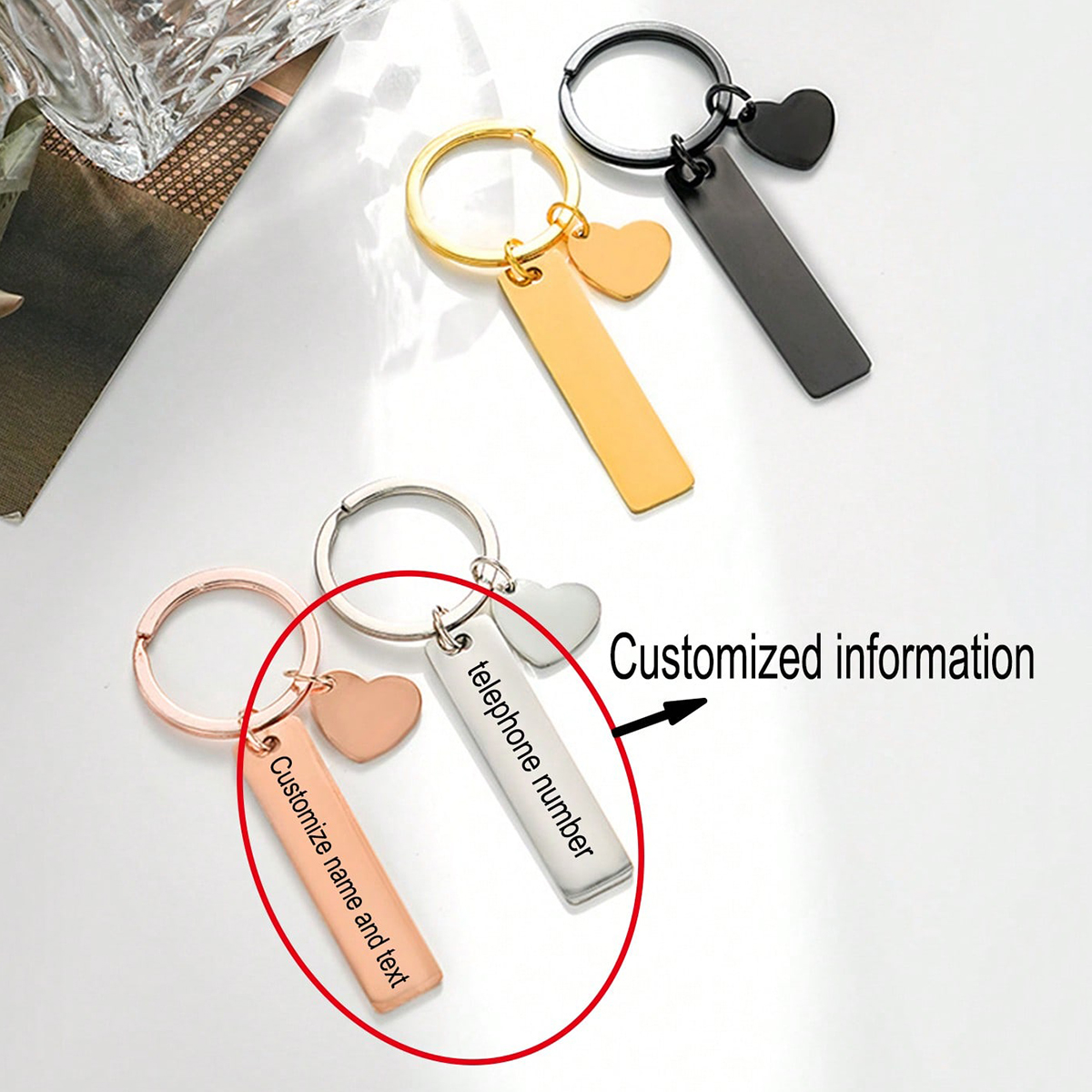 Custom Text Keychain Personali - Initial Ring Custom avaliação e preço