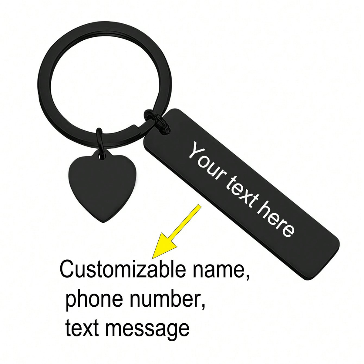 Custom Text Keychain Personali - Initial Ring Custom avaliação e preço