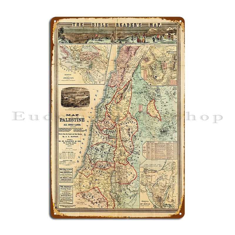 Map Of Palestine And All Bible - Custom Map Poster avaliação e preço