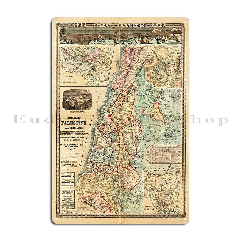 Map Of Palestine And All Bible - Custom Map Poster avaliação e preço