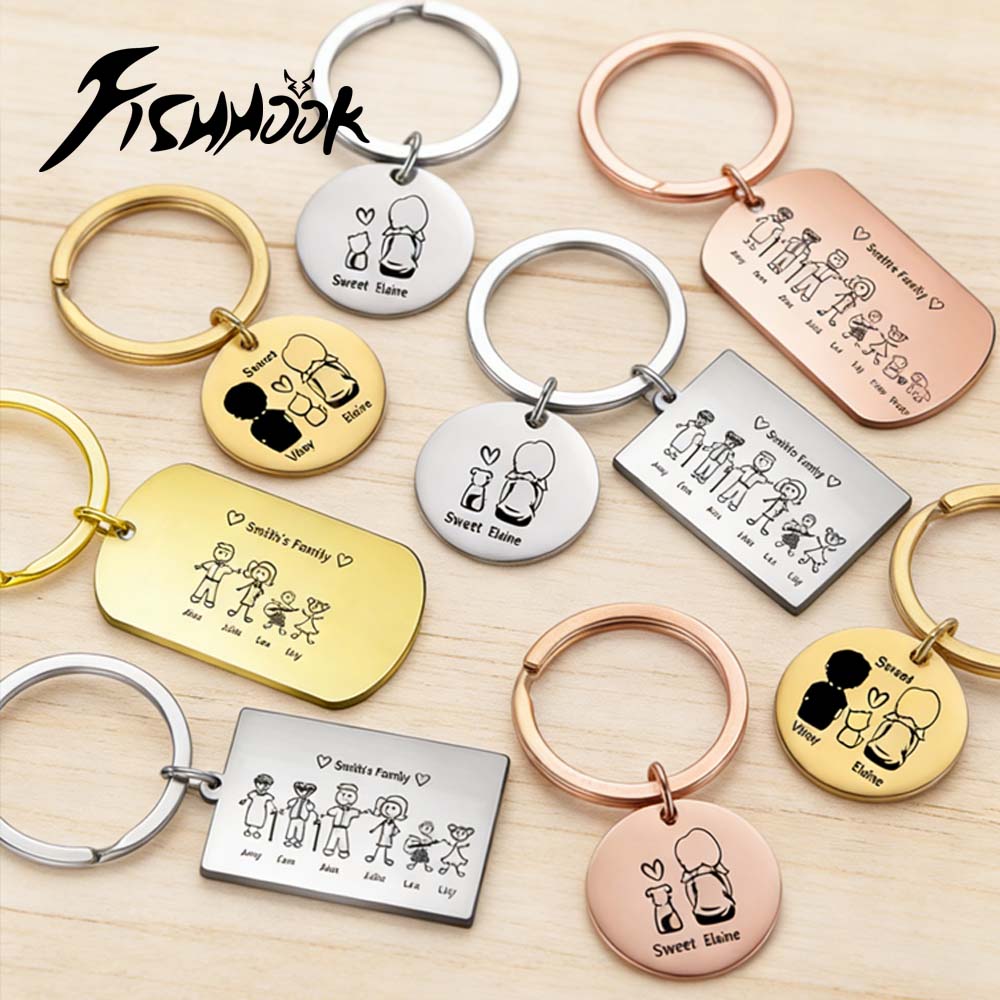 Family Personalized Keychain C - Initial Ring Custom avaliação e preço