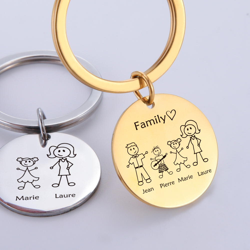 Family Personalized Keychain C - Initial Ring Custom avaliação e preço