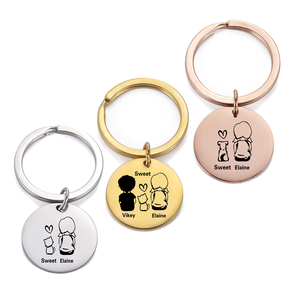 Family Personalized Keychain C - Initial Ring Custom avaliação e preço