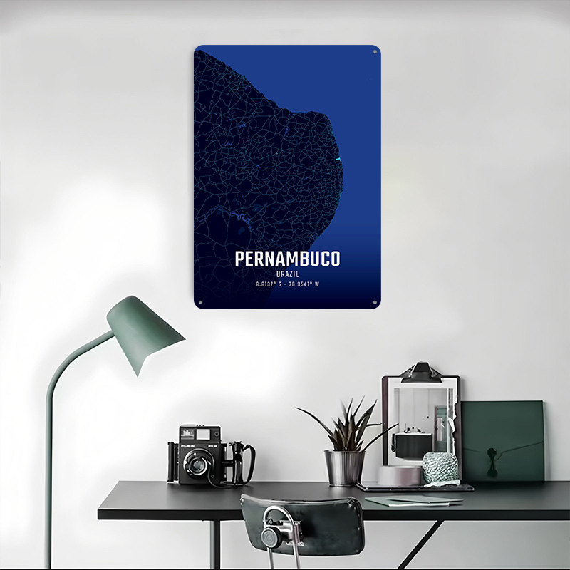 Pernambuco Midnight City Map M - Custom Map Poster avaliação e preço