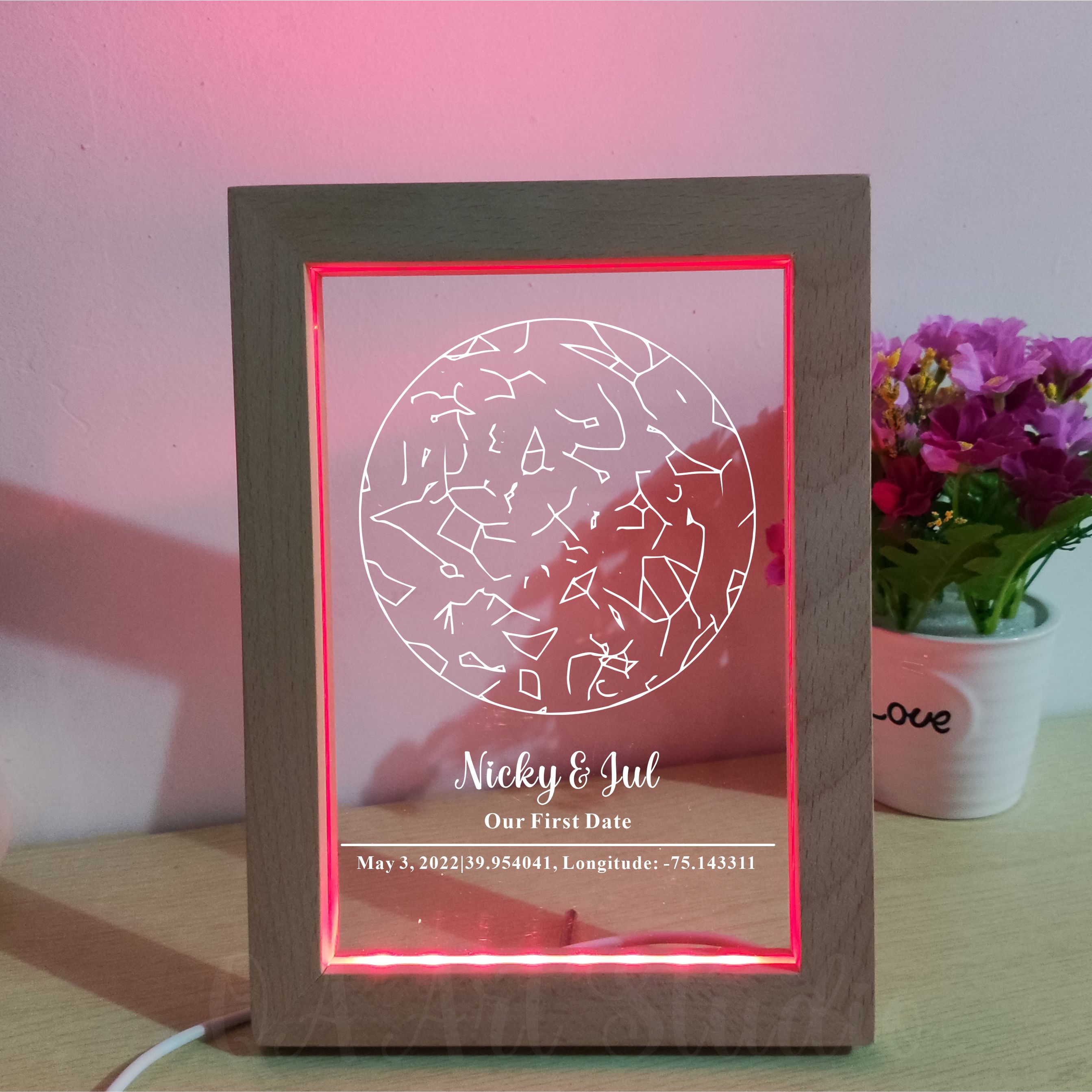 Personalized Wooden Acrylic Ni - Custom Star Map avaliação e preço