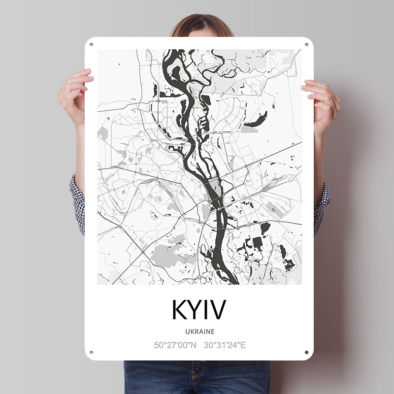 Kyiv City Map Printed Poster C - Custom Map Poster avaliação e preço