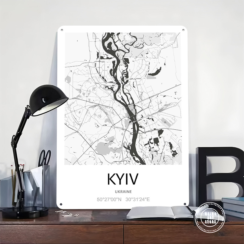 Kyiv City Map Printed Poster C - Custom Map Poster avaliação e preço