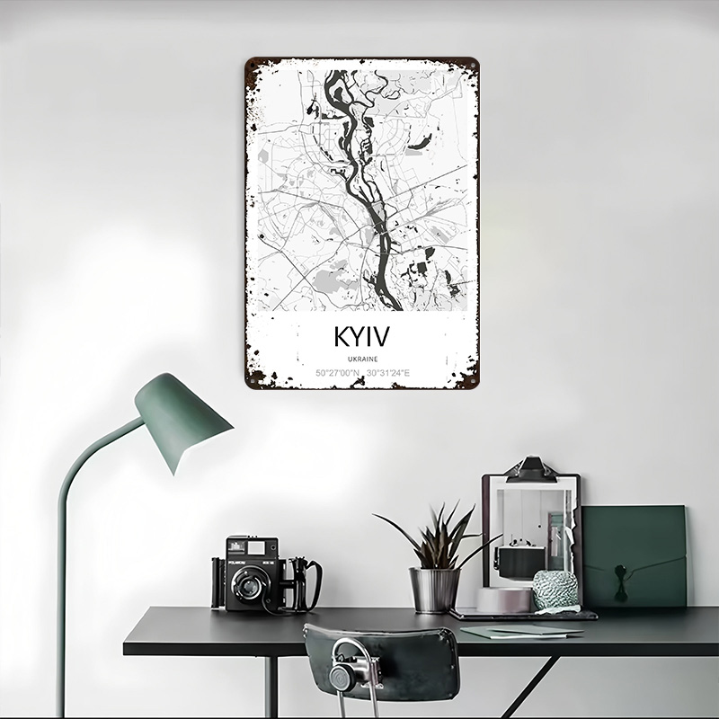 Kyiv City Map Printed Poster C - Custom Map Poster avaliação e preço