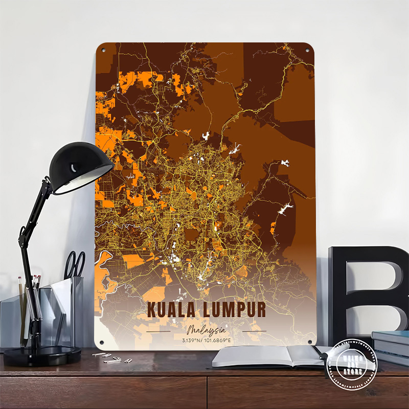 Kuala Lumpur Map Art Printed P - Custom Map Poster avaliação e preço