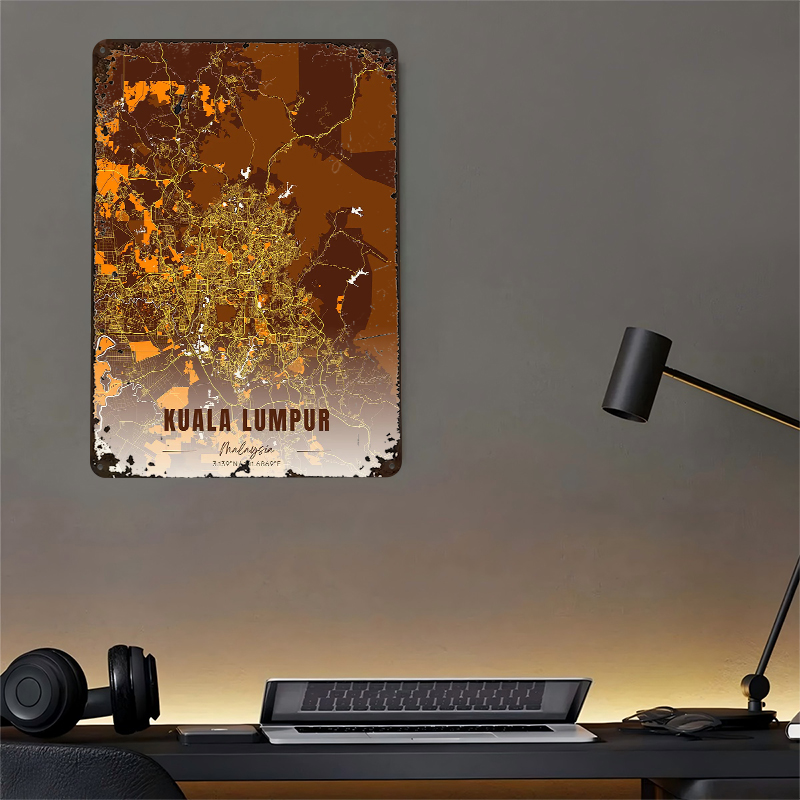 Kuala Lumpur Map Art Printed P - Custom Map Poster avaliação e preço