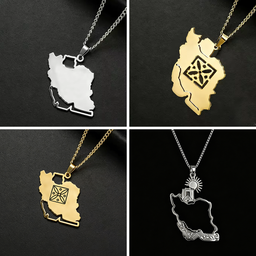 Lucktune Iran Map Pendant Neck - Custom Star Map avaliação e preço