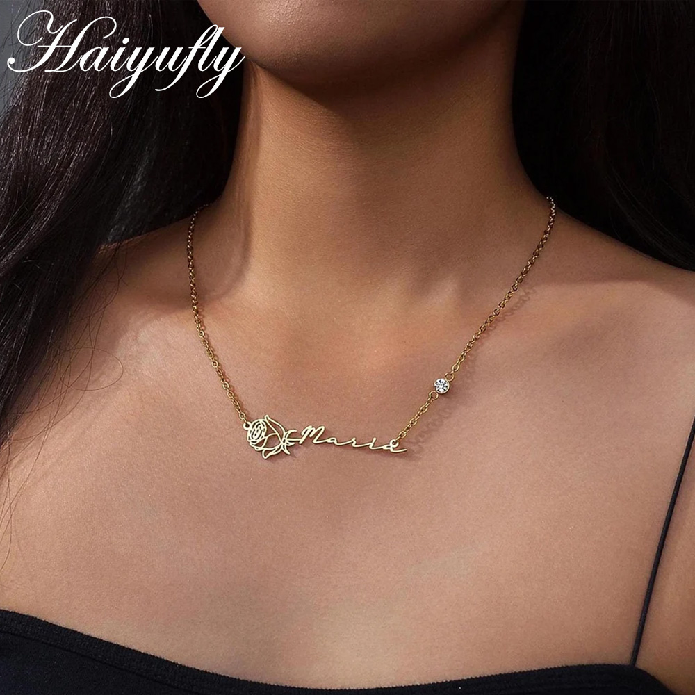 Haiyufly Personalized Custom N - Birth Flower Necklace avaliação e preço