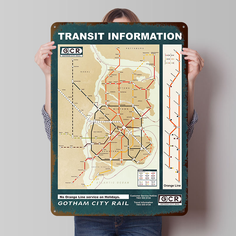 Gotham City Map Printed Poster - Custom Map Poster avaliação e preço