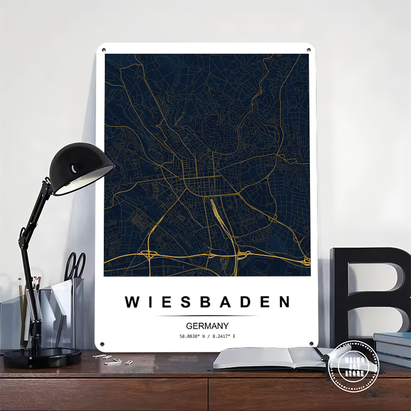 Wiesbaden City Map Printed Pos - Custom Map Poster avaliação e preço