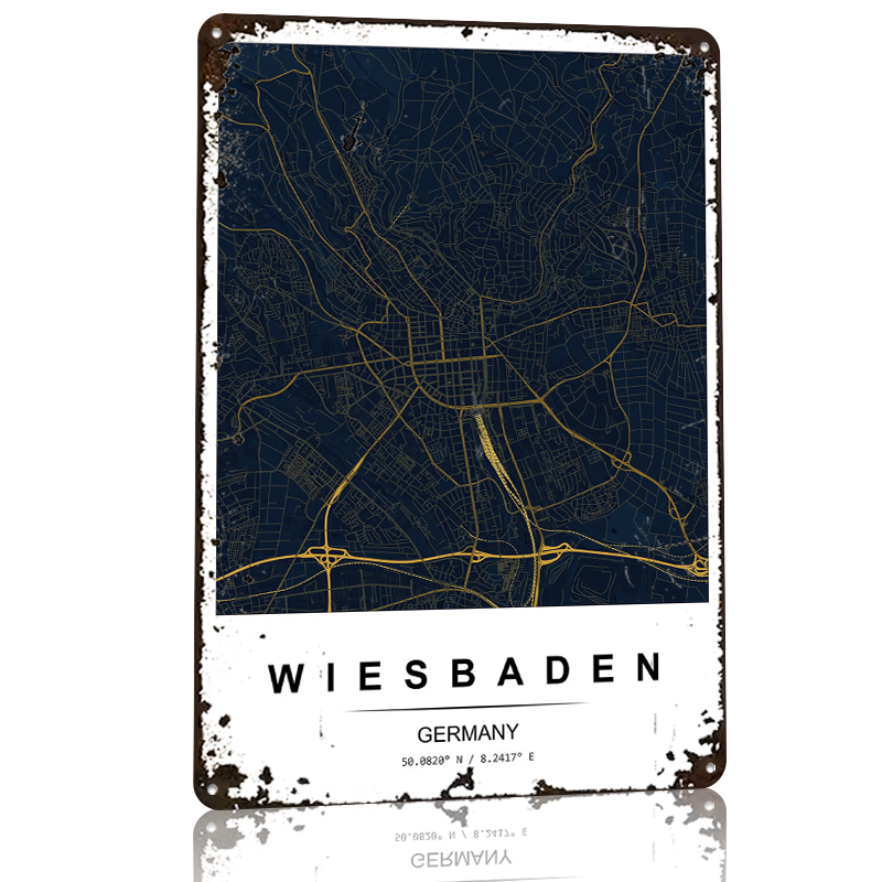 Wiesbaden City Map Printed Pos - Custom Map Poster avaliação e preço