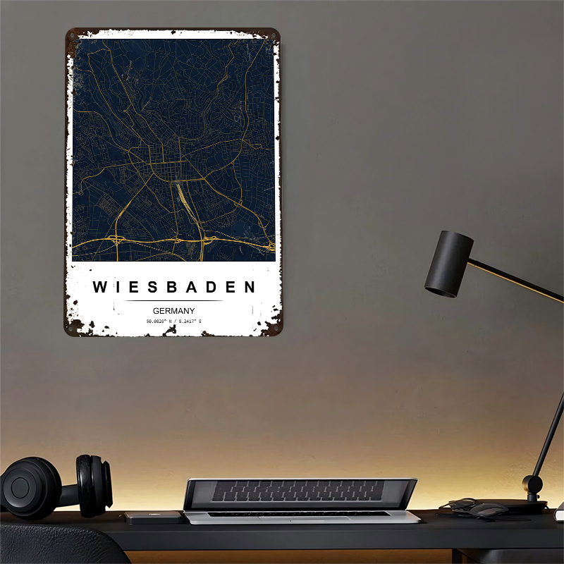Wiesbaden City Map Printed Pos - Custom Map Poster avaliação e preço