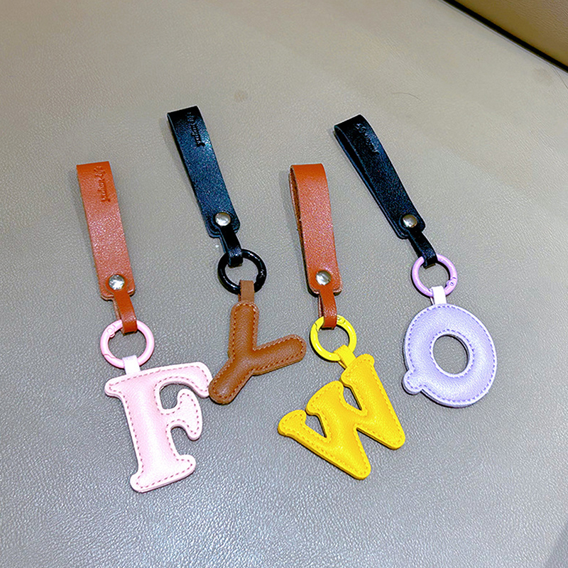 A To Z PU Leather Initial Lett - Monogram Keychain Leather avaliação e preço