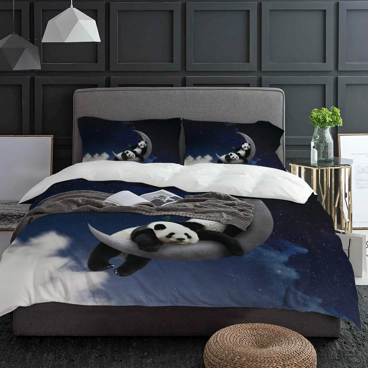 Moon Night Sky Panda Bamboo St - Custom Night Sky avaliação e preço