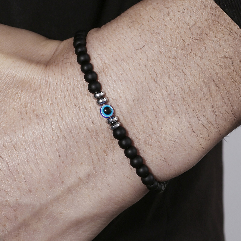 Trendy 4mm Obsidian Hematite N - Coordinates Bracelet avaliação e preço