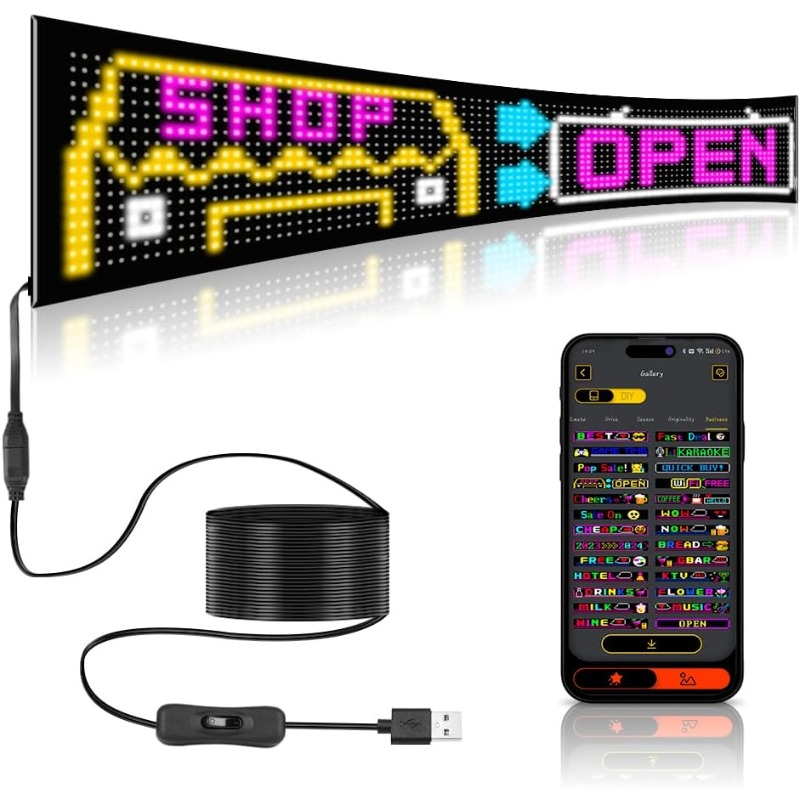 Programmable LED Sign Scrollin - Custom Map Poster avaliação e preço