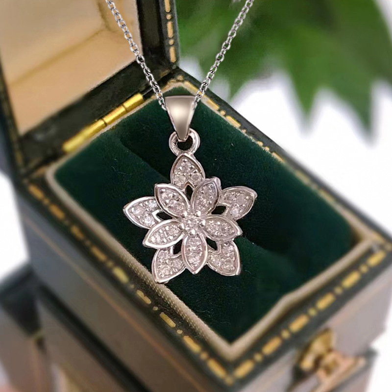 925 Sterling Silver Flower Nec - Birth Flower Necklace avaliação e preço