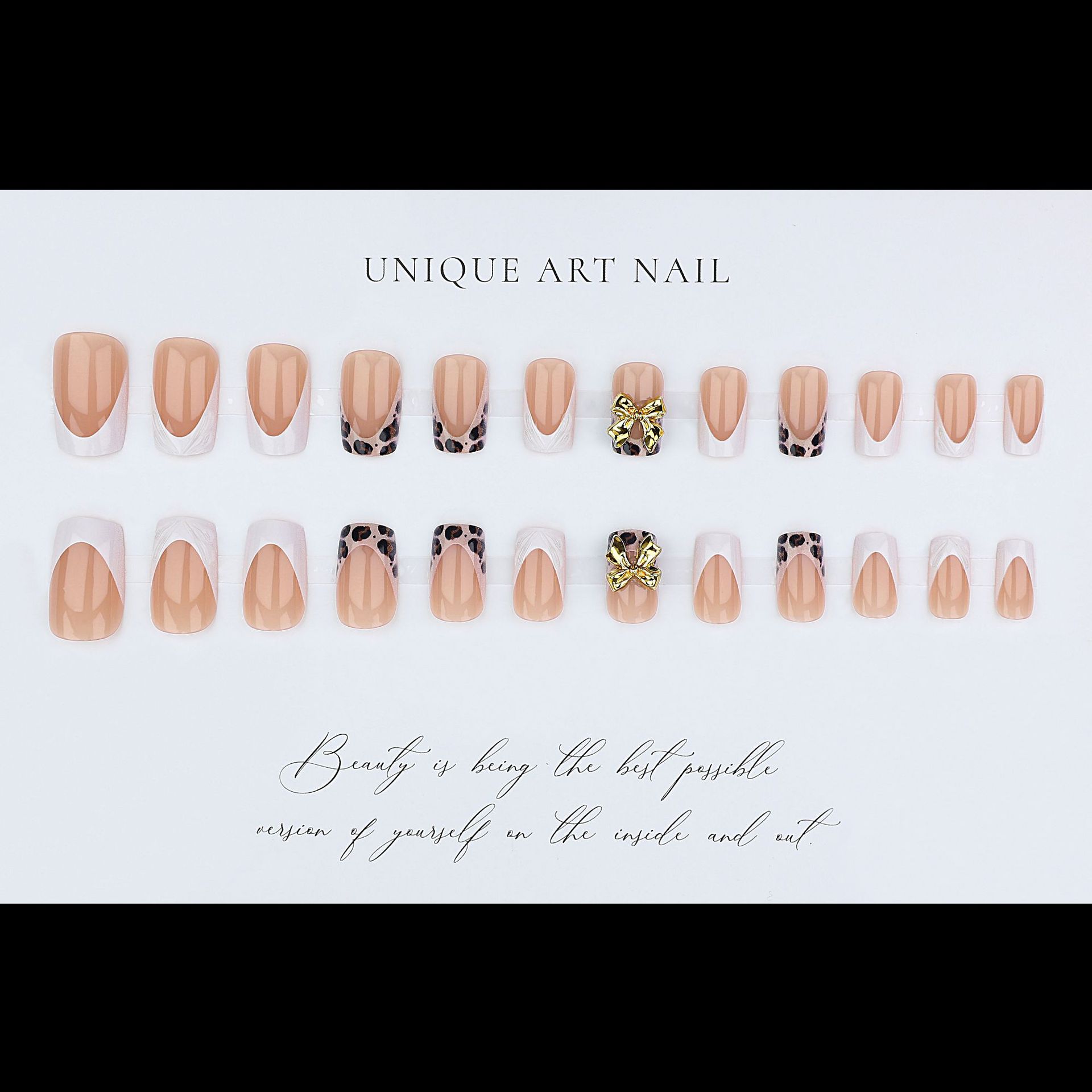 Short square fake nails for wo - Pressed Flower Art avaliação e preço