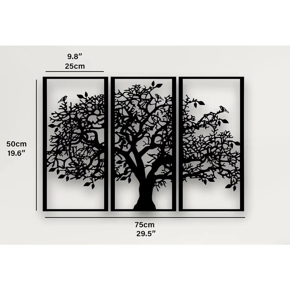 3Pcs Family Tree Metal Wall De - Family Tree Print avaliação e preço