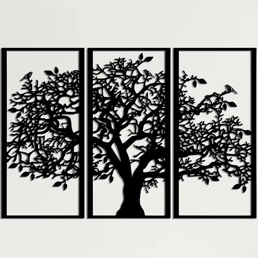 3Pcs Family Tree Metal Wall De - Family Tree Print avaliação e preço