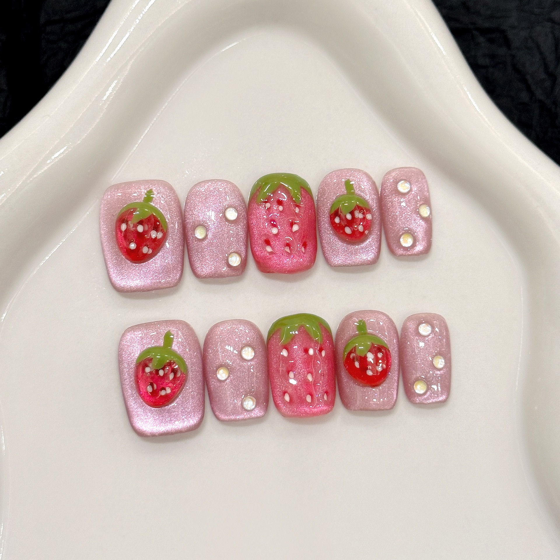 10pcs Cute Red Strawberry Pres - Pressed Flower Art avaliação e preço