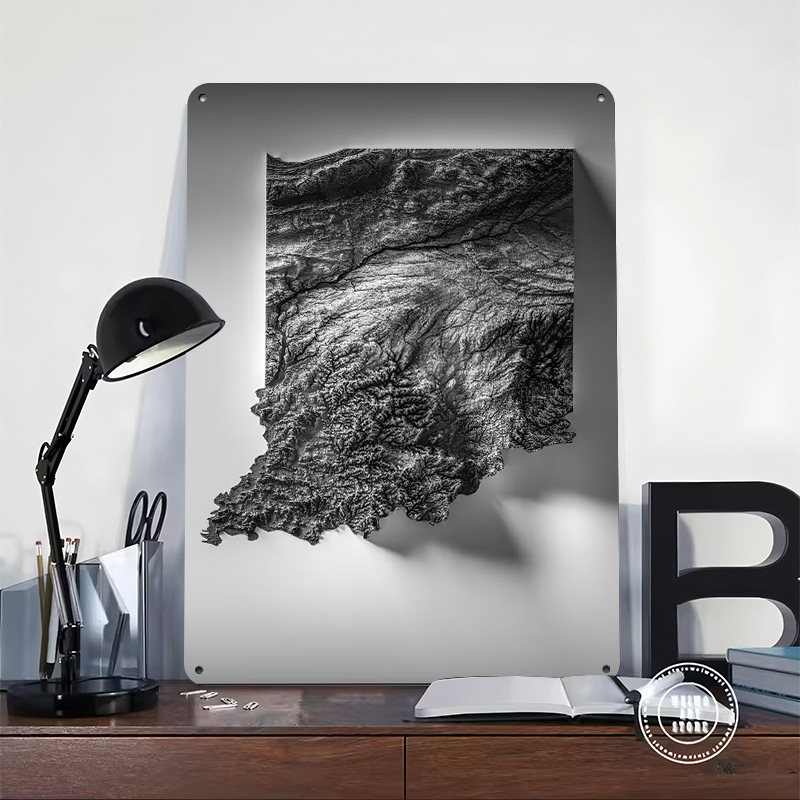 Indiana Topographic Map Printe - Custom Map Poster avaliação e preço